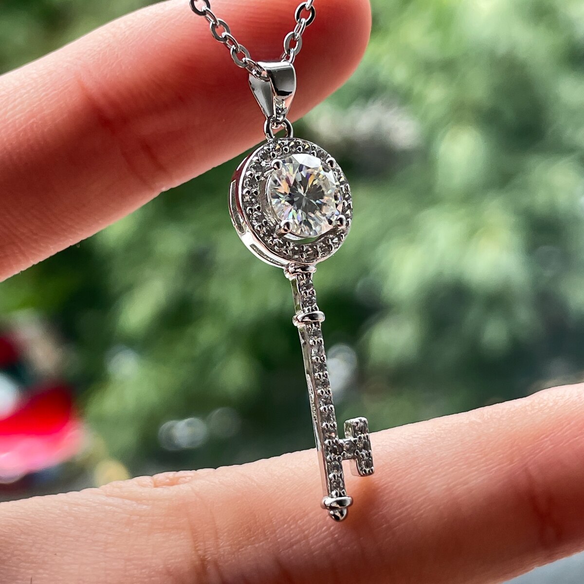 Colar Key Moissanite Moissanite Colar