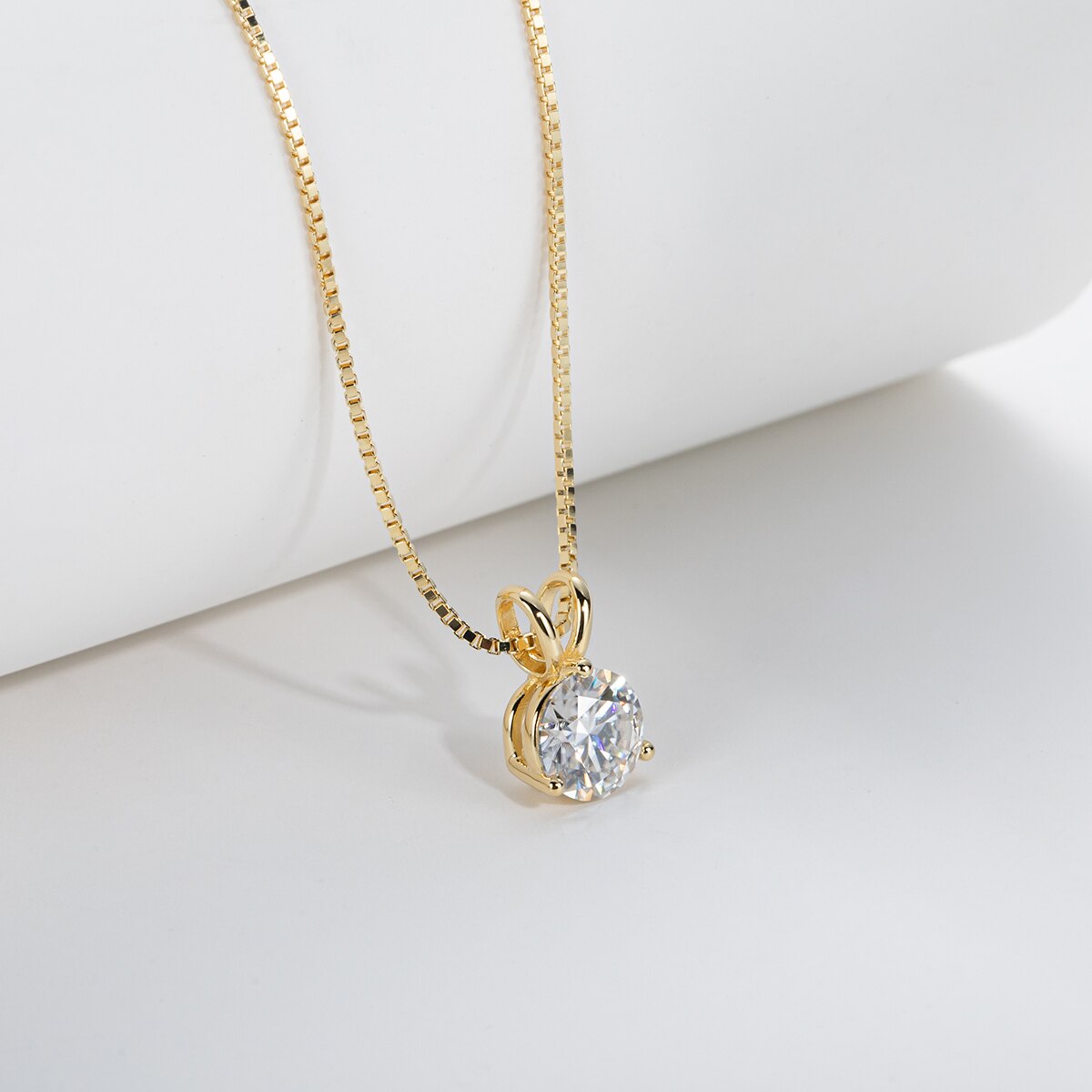 Colar Ponto de Luz 3 Garras Moissanite Ouro / 45cm Colar