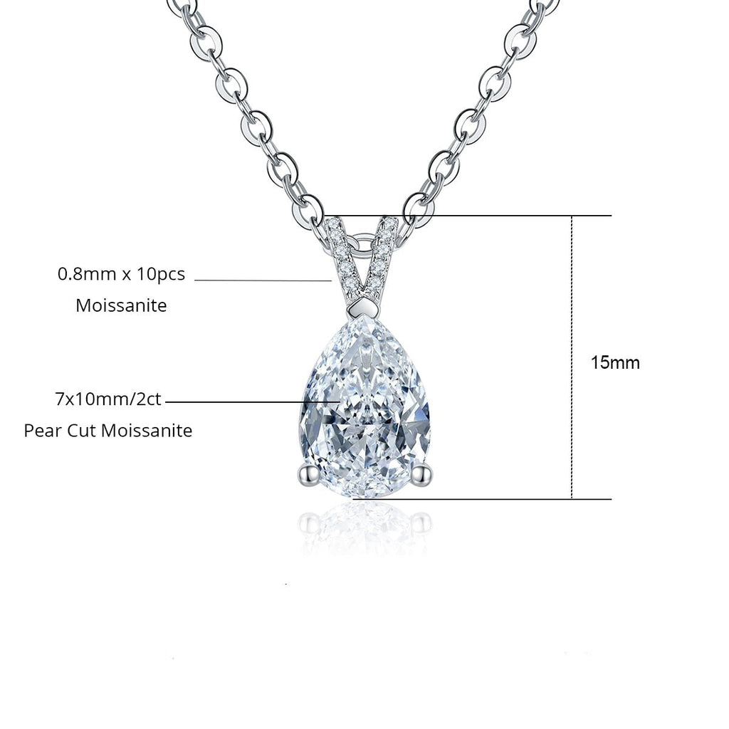 Colar Pear Moissanite Moissanite Colar