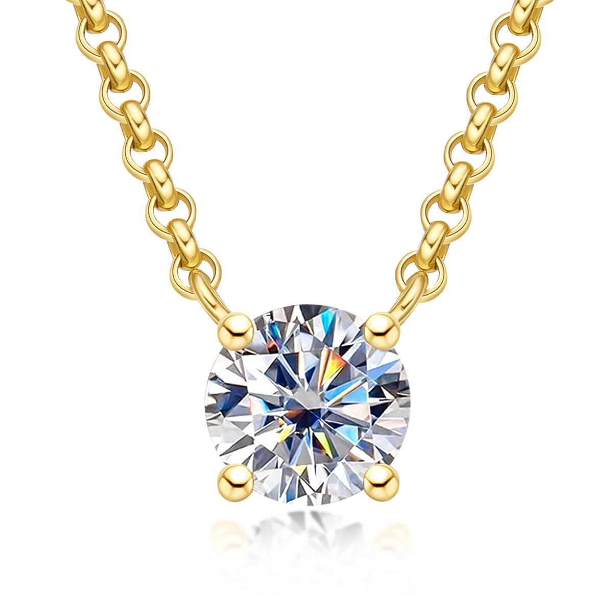 Colar Ponto de Luz 4 Garras Moissanite Colar
