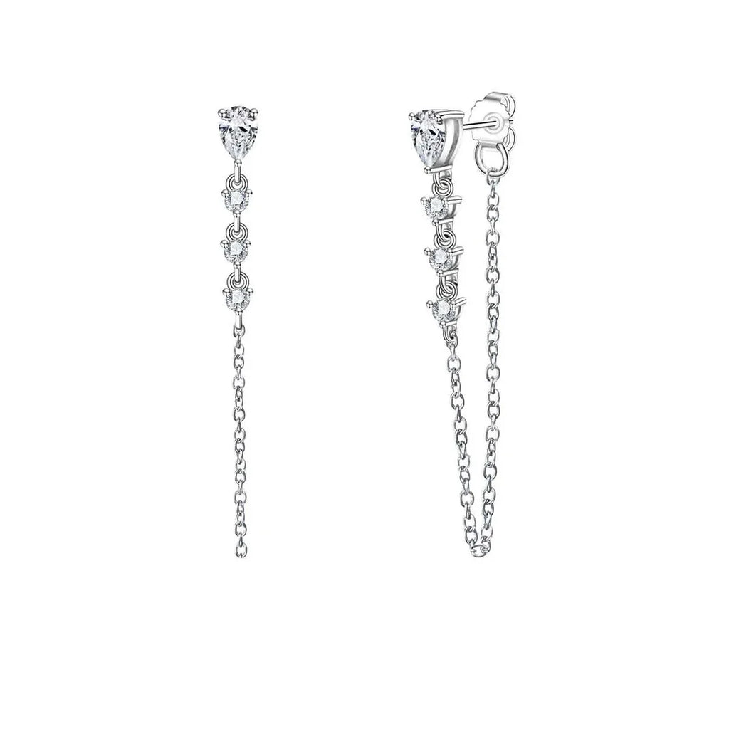 Brinco Cascade Pear Moissanite Moissanite Brincos