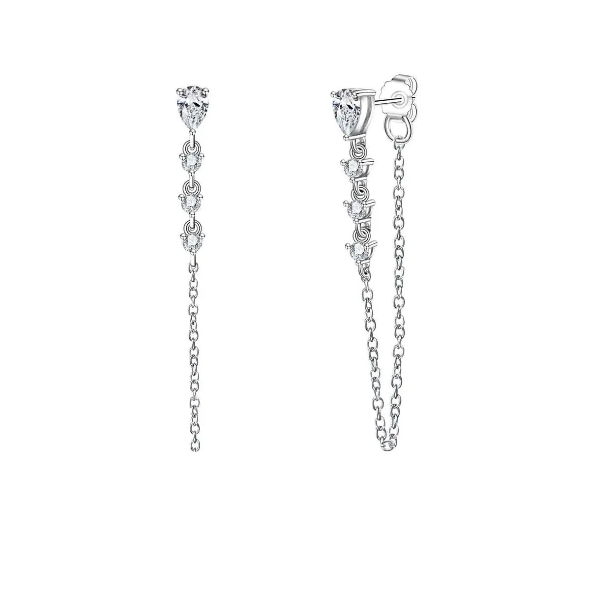 Brinco Cascade Pear Moissanite Moissanite Brincos