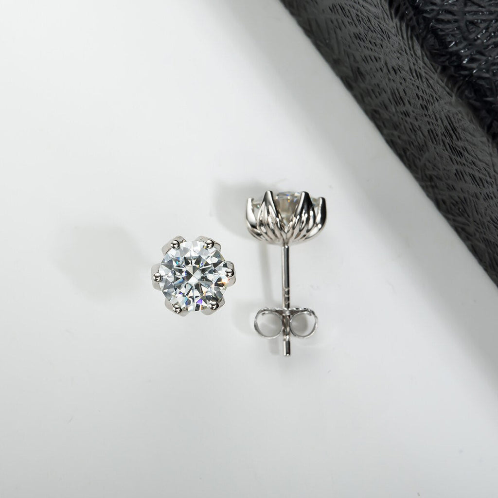 Brinco Flor de Lótus Moissanite Moissanite Brincos