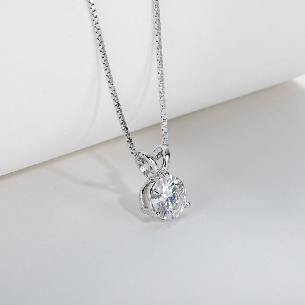 Colar Ponto de Luz 3 Garras Moissanite Prata / 45cm Colar