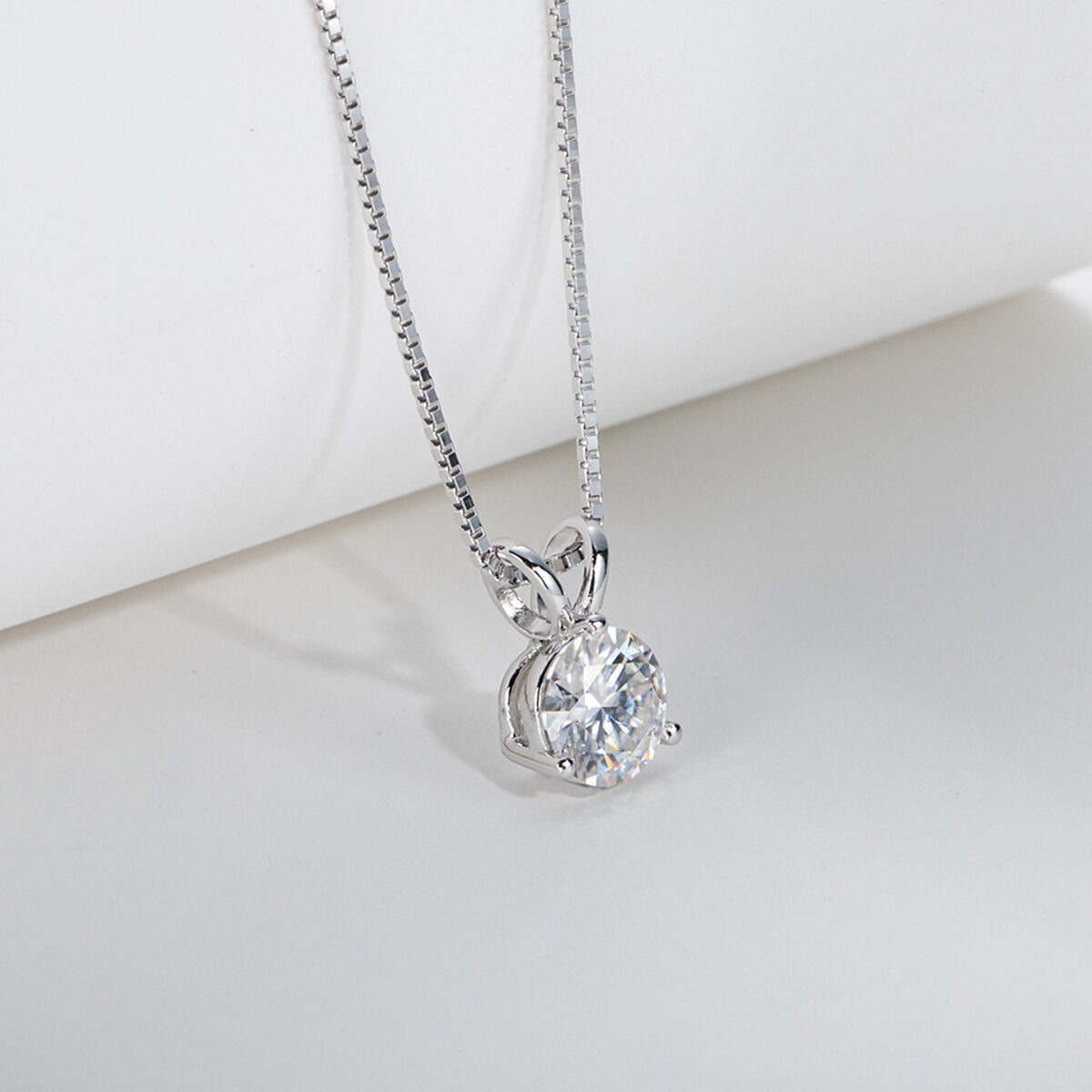 Colar Ponto de Luz 3 Garras Moissanite Prata / 45cm Colar