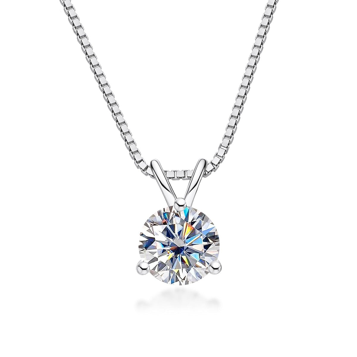 Colar Ponto de Luz 3 Garras Moissanite Colar