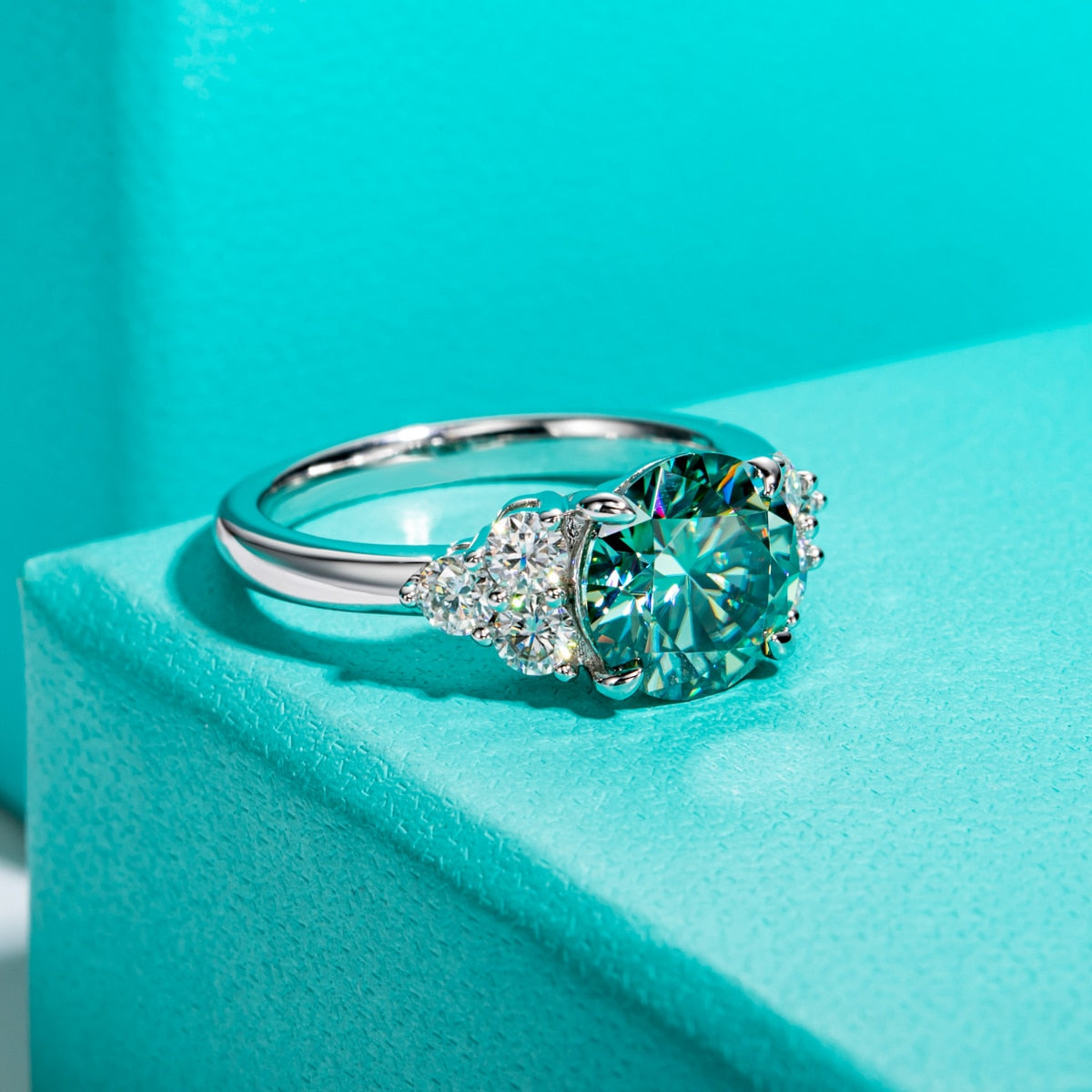 Anel Luxury Green Moissanite