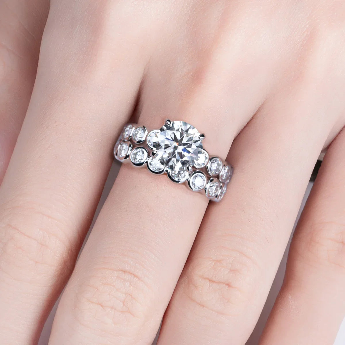 Meia Aliança Harmony Moissanite Meia Aliança