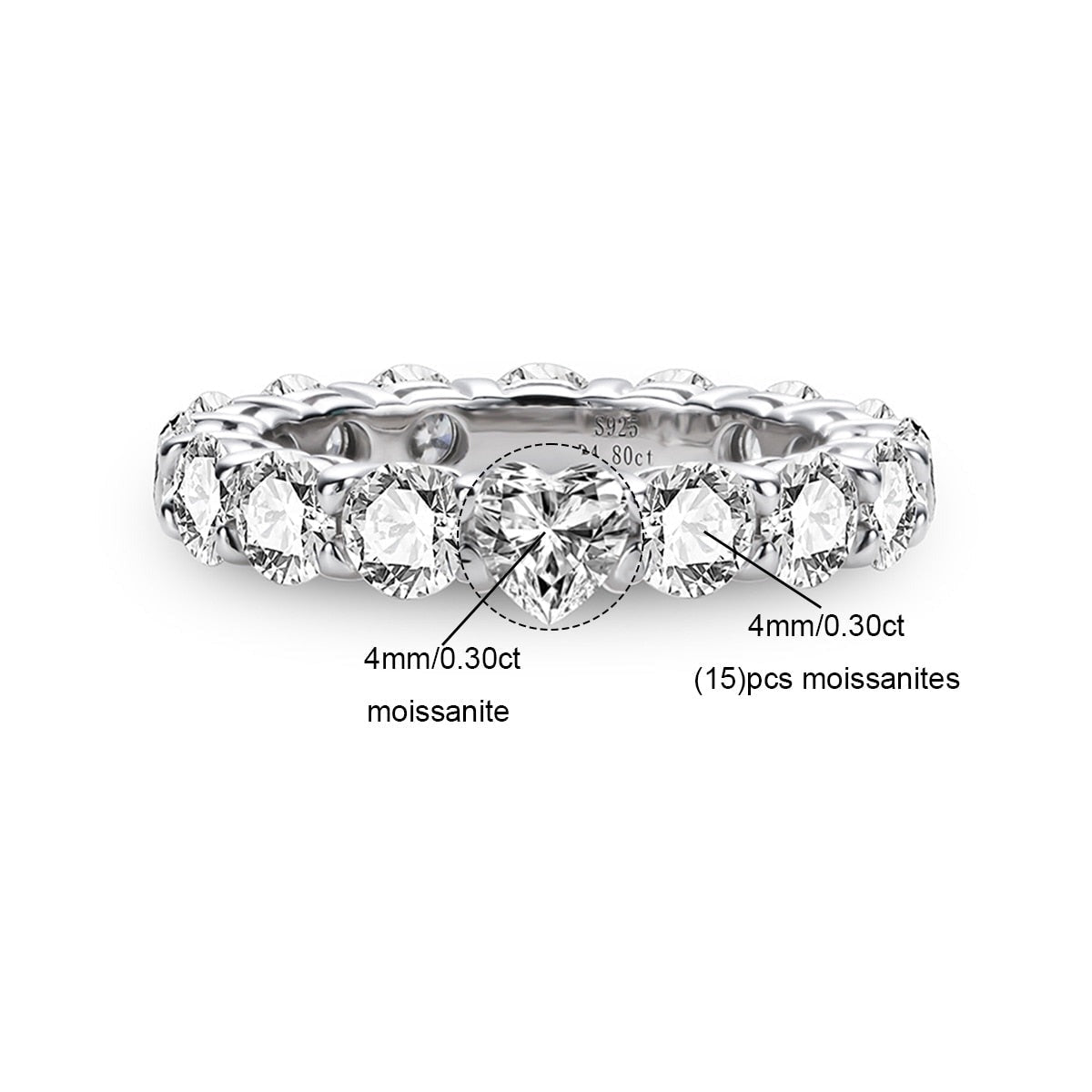 Aliança Amor Eterno Moissanite Moissanite - Momi Jewel