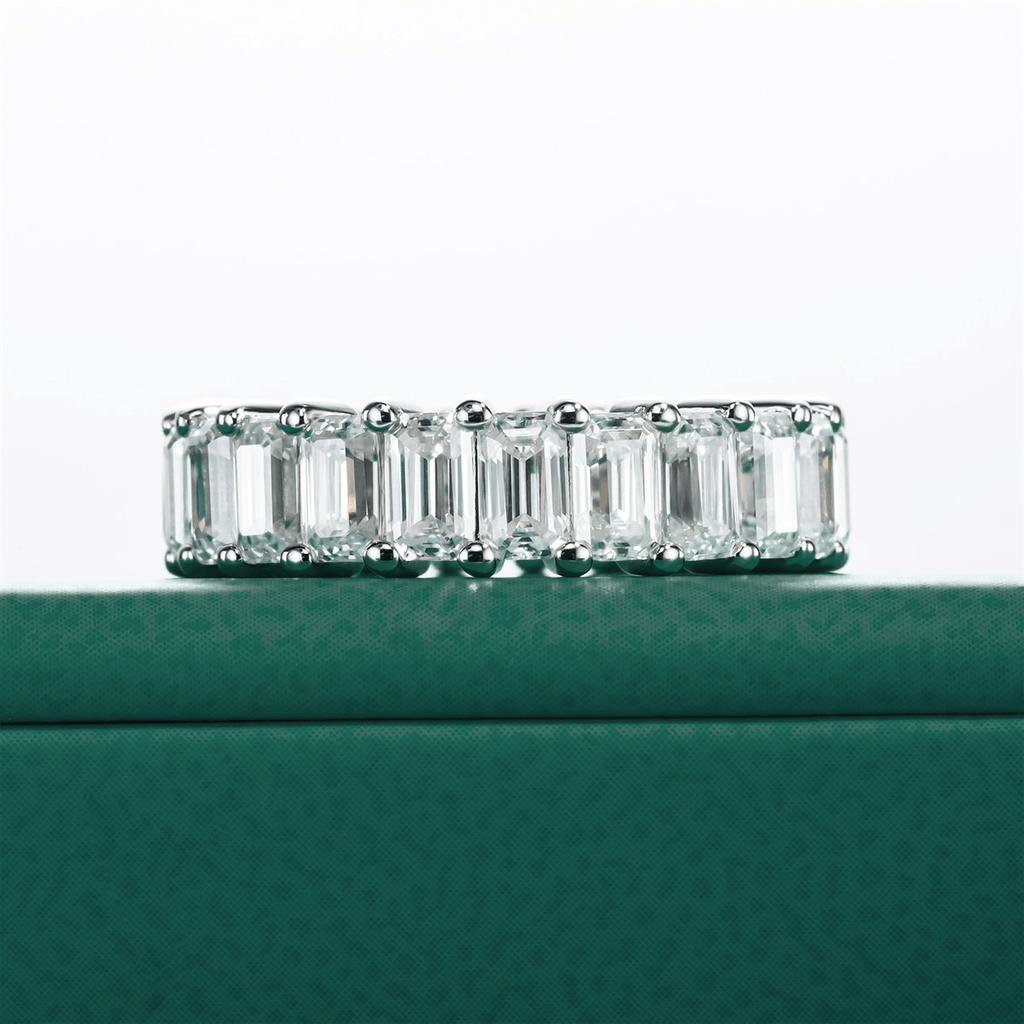 Aliança Esmeralda Moissanite Moissanite - Momi Jewel