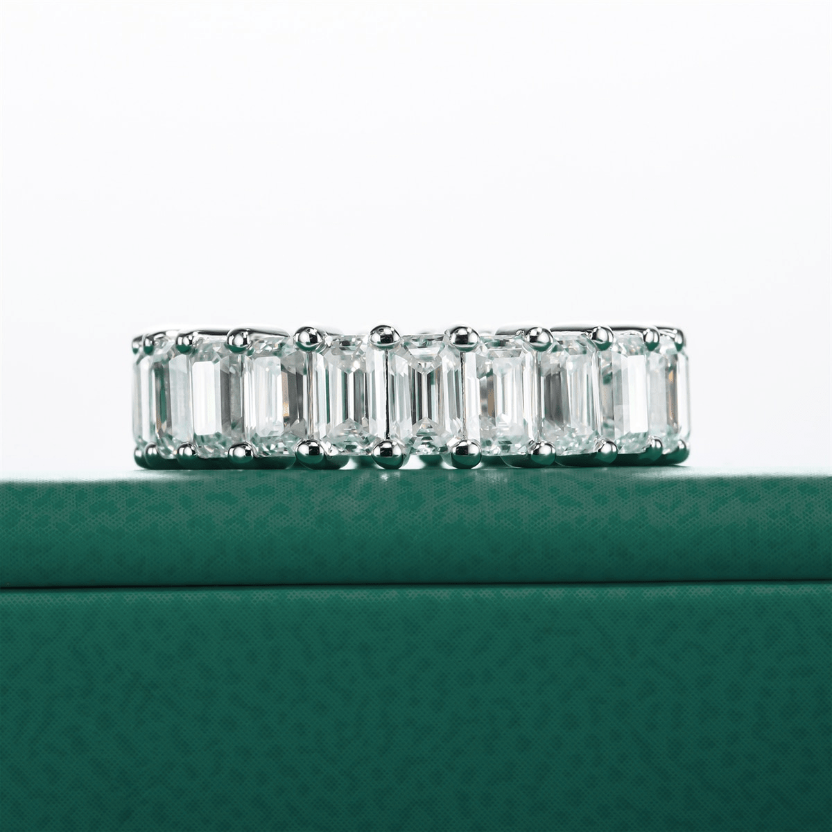 Aliança Esmeralda Moissanite Moissanite - Momi Jewel