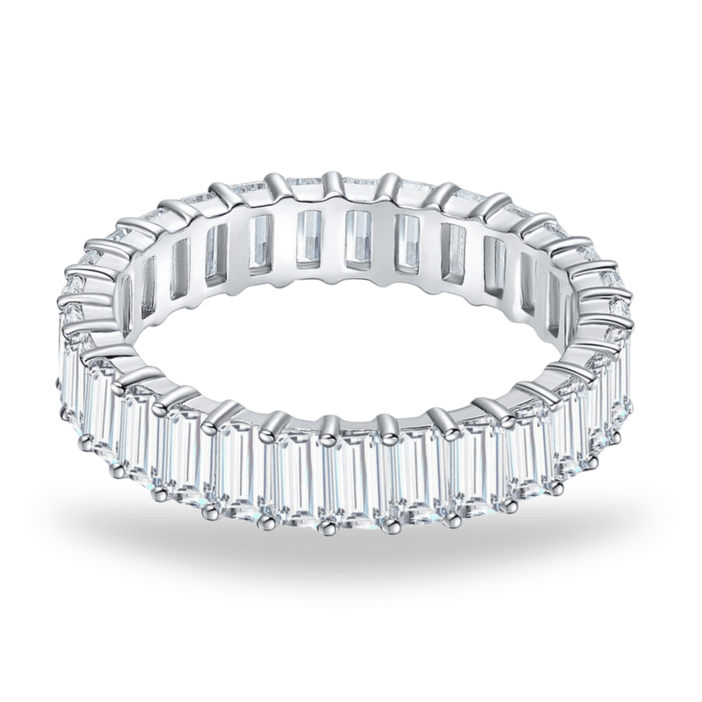 Aliança Esmeralda Moissanite Moissanite - Momi Jewel