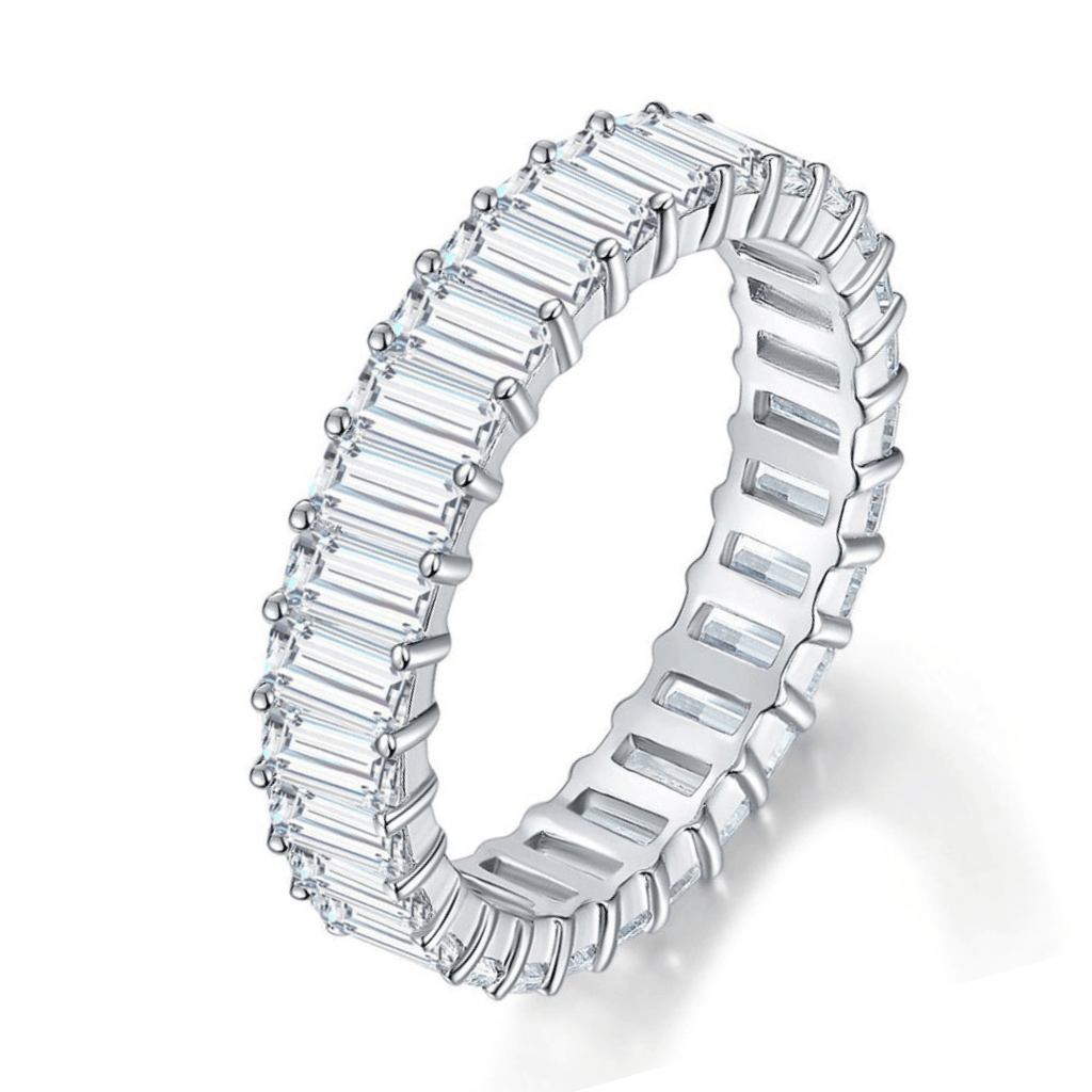 Aliança Esmeralda Moissanite Moissanite - Momi Jewel