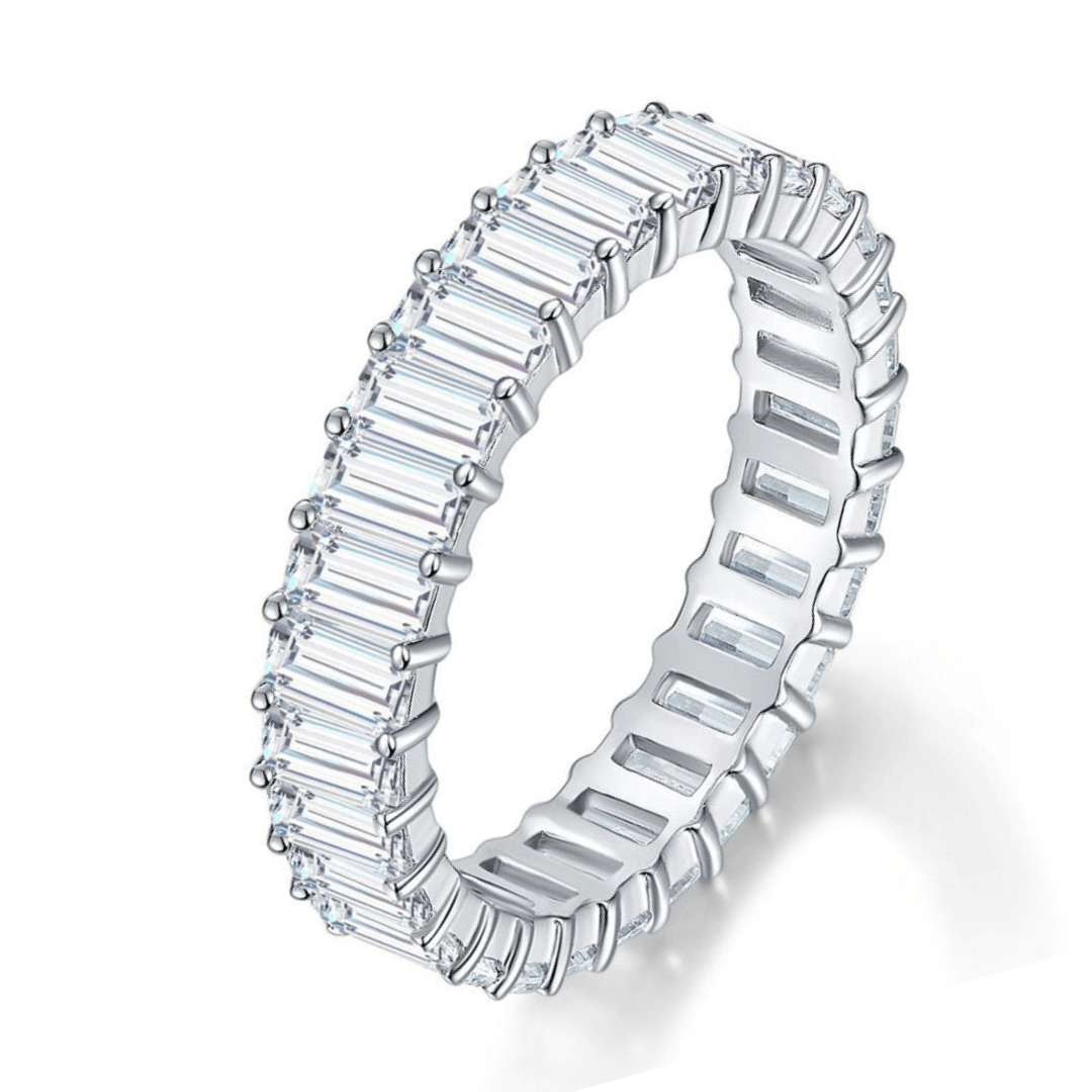 Aliança Esmeralda Moissanite Moissanite - Momi Jewel