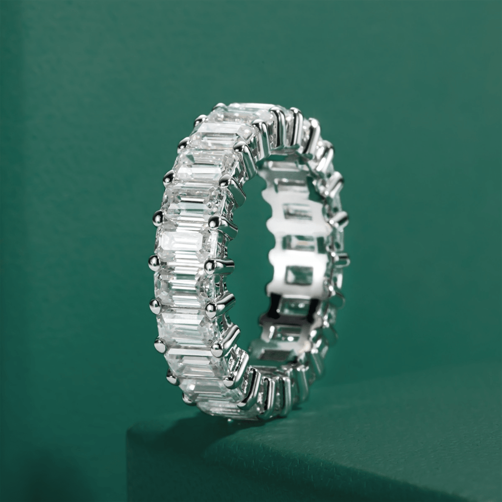 Aliança Esmeralda Moissanite Moissanite - Momi Jewel