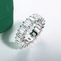 Aliança Esmeralda Moissanite Moissanite - Momi Jewel