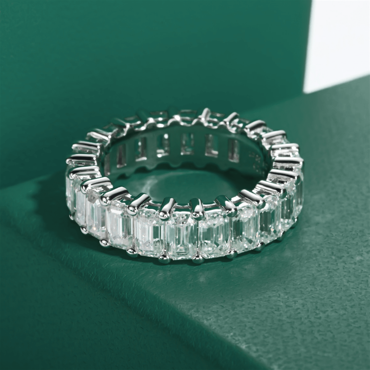 Aliança Esmeralda Moissanite Moissanite - Momi Jewel