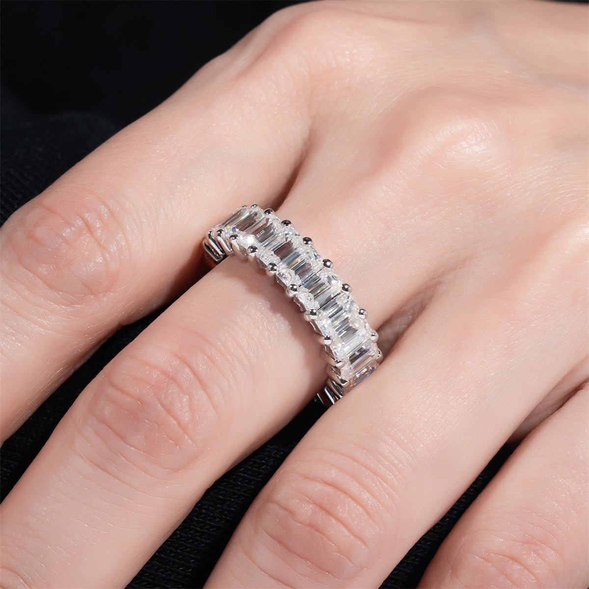 Aliança Esmeralda Moissanite Moissanite - Momi Jewel