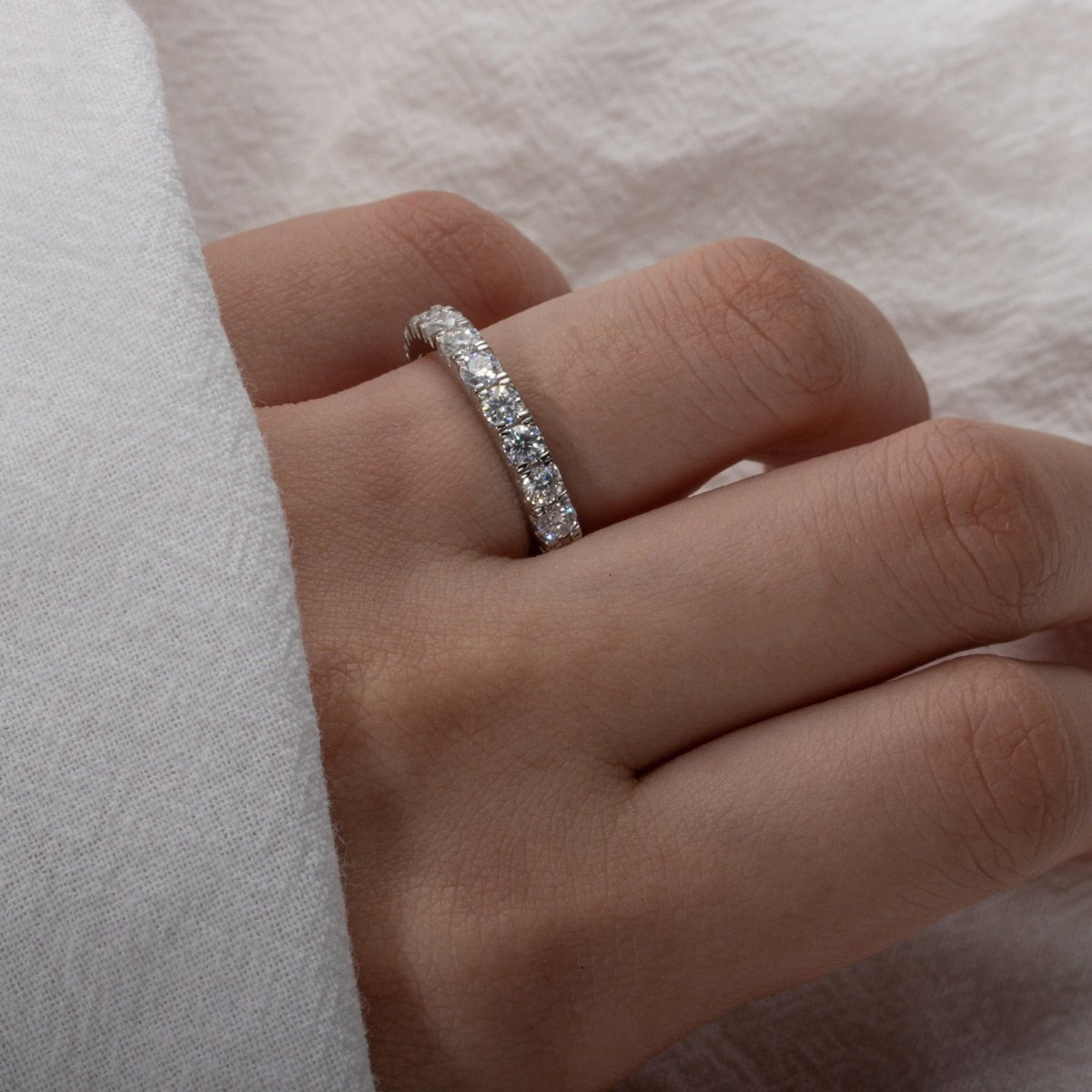 Aliança Eternity Moissanite Moissanite - Momi Jewel