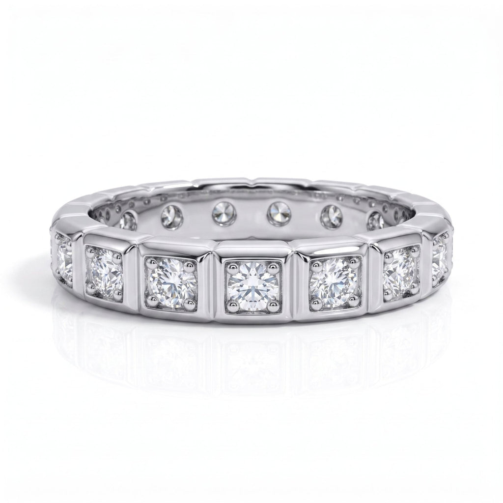 Aliança Quadratella Moissanite Moissanite - Momi Jewel