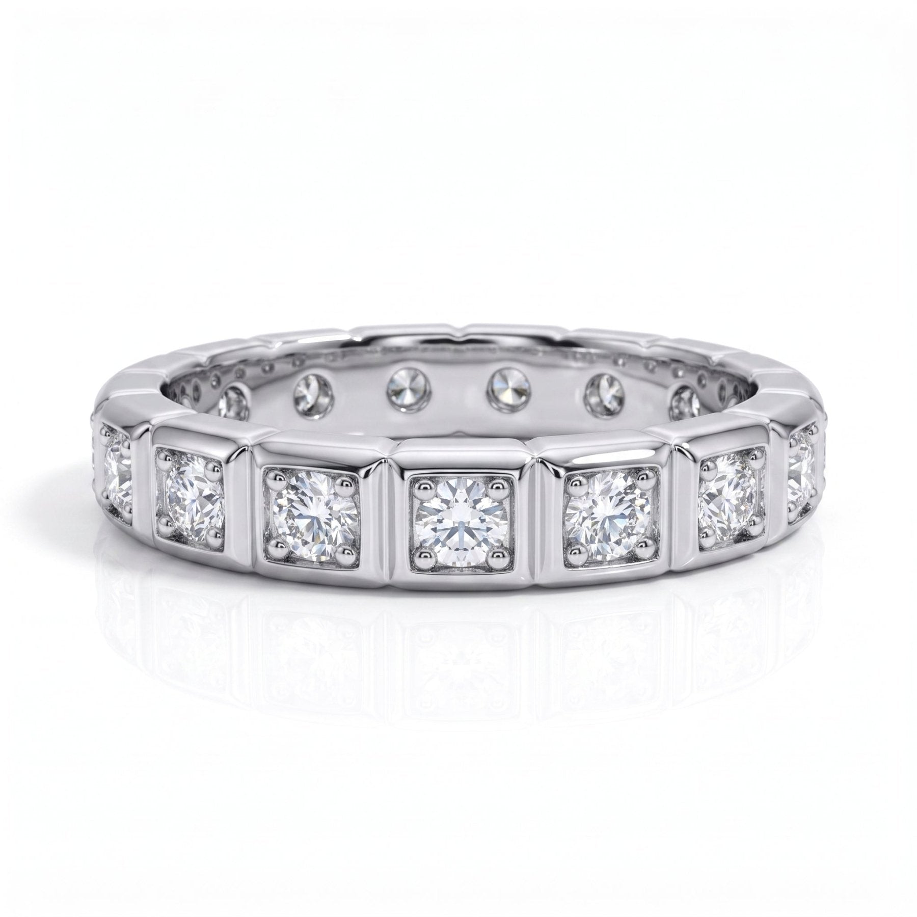 Aliança Quadratella Moissanite Moissanite - Momi Jewel