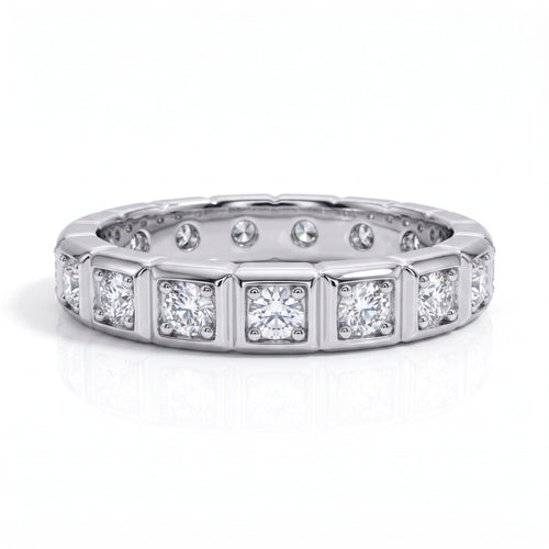 Aliança Quadratella Moissanite Moissanite - Momi Jewel