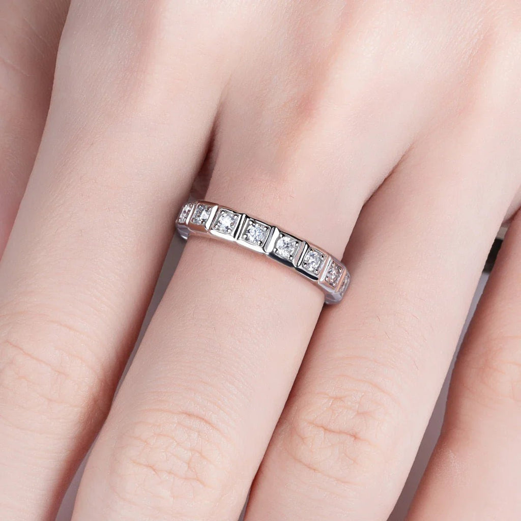Aliança Quadratella Moissanite Moissanite - Momi Jewel