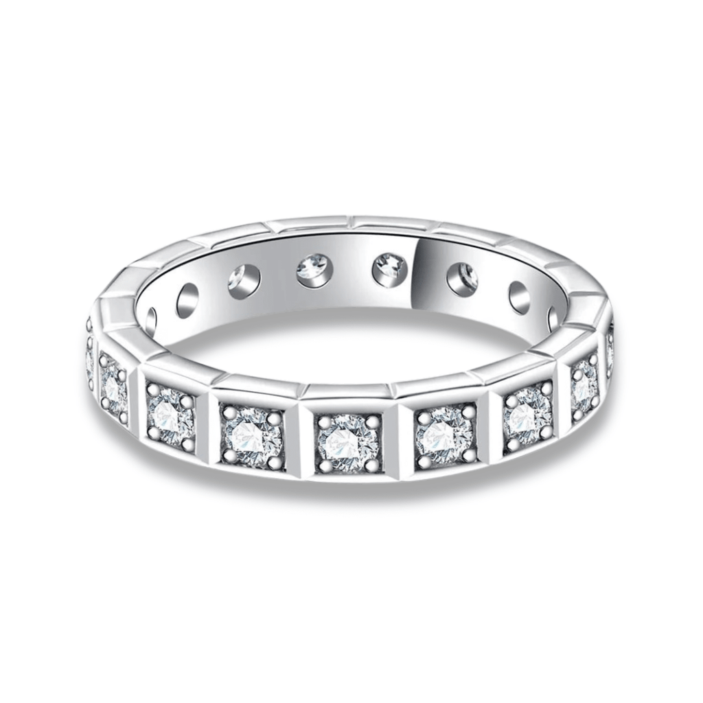 Aliança Quadratella Moissanite Moissanite - Momi Jewel