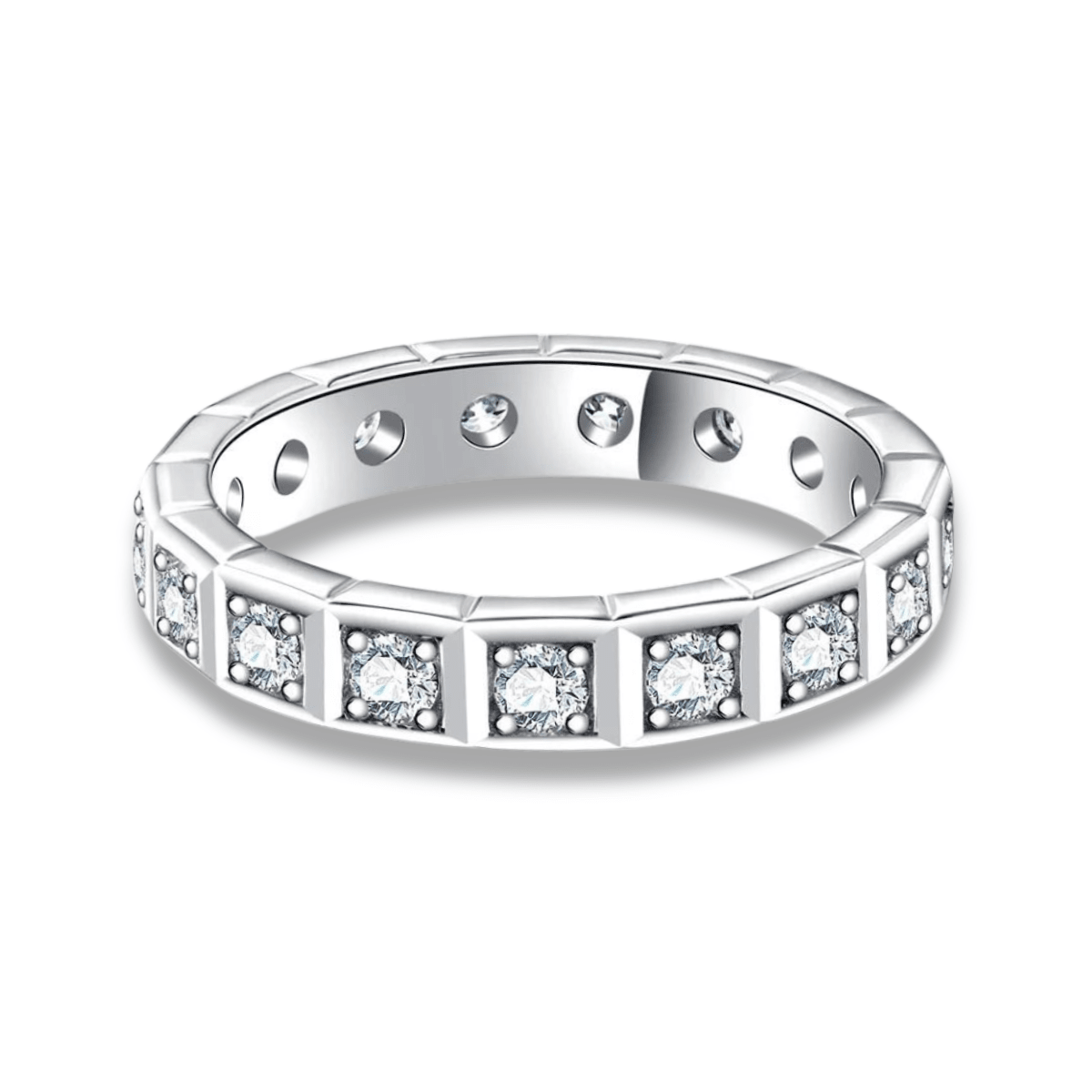 Aliança Quadratella Moissanite Moissanite - Momi Jewel