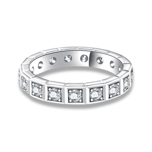 Aliança Quadratella Moissanite Moissanite - Momi Jewel
