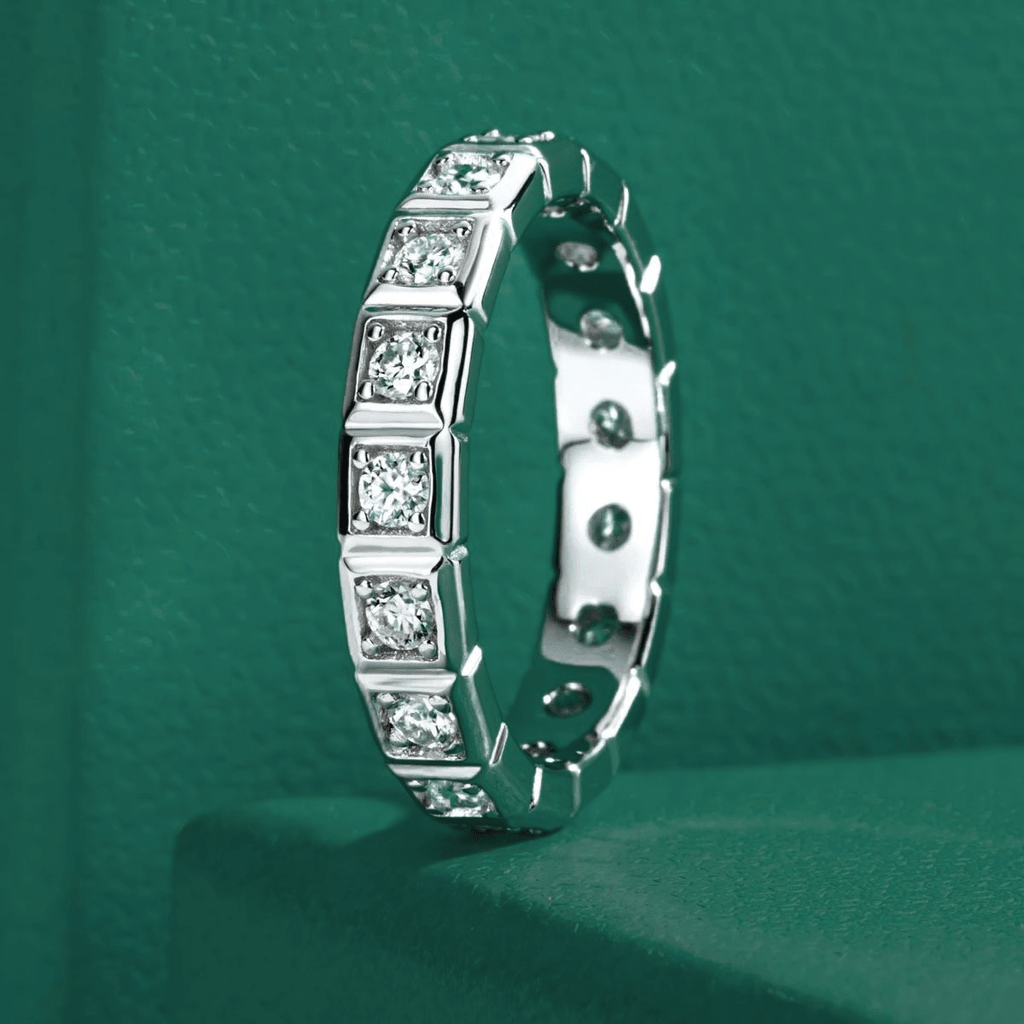 Aliança Quadratella Moissanite Moissanite - Momi Jewel