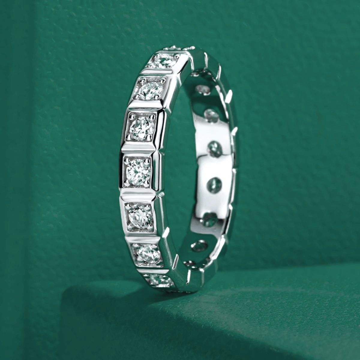 Aliança Quadratella Moissanite Moissanite - Momi Jewel