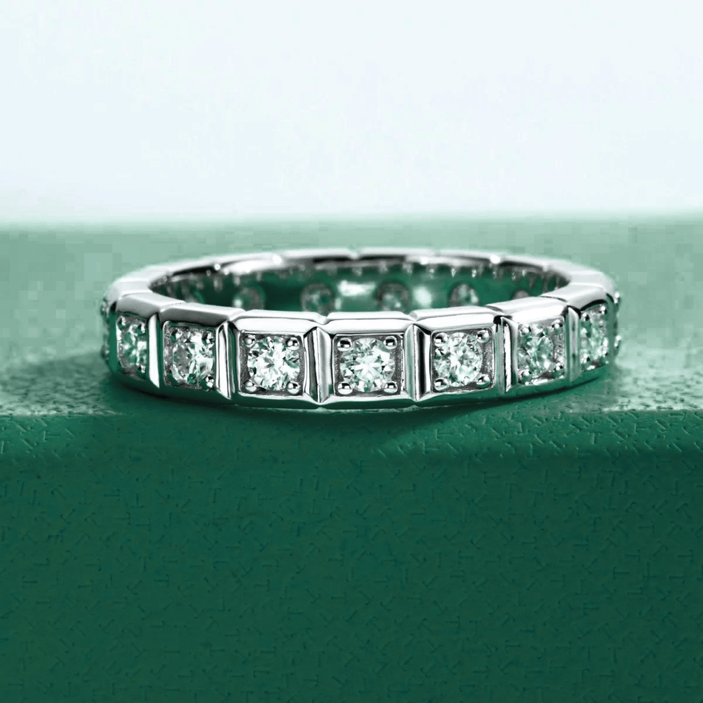 Aliança Quadratella Moissanite Moissanite - Momi Jewel