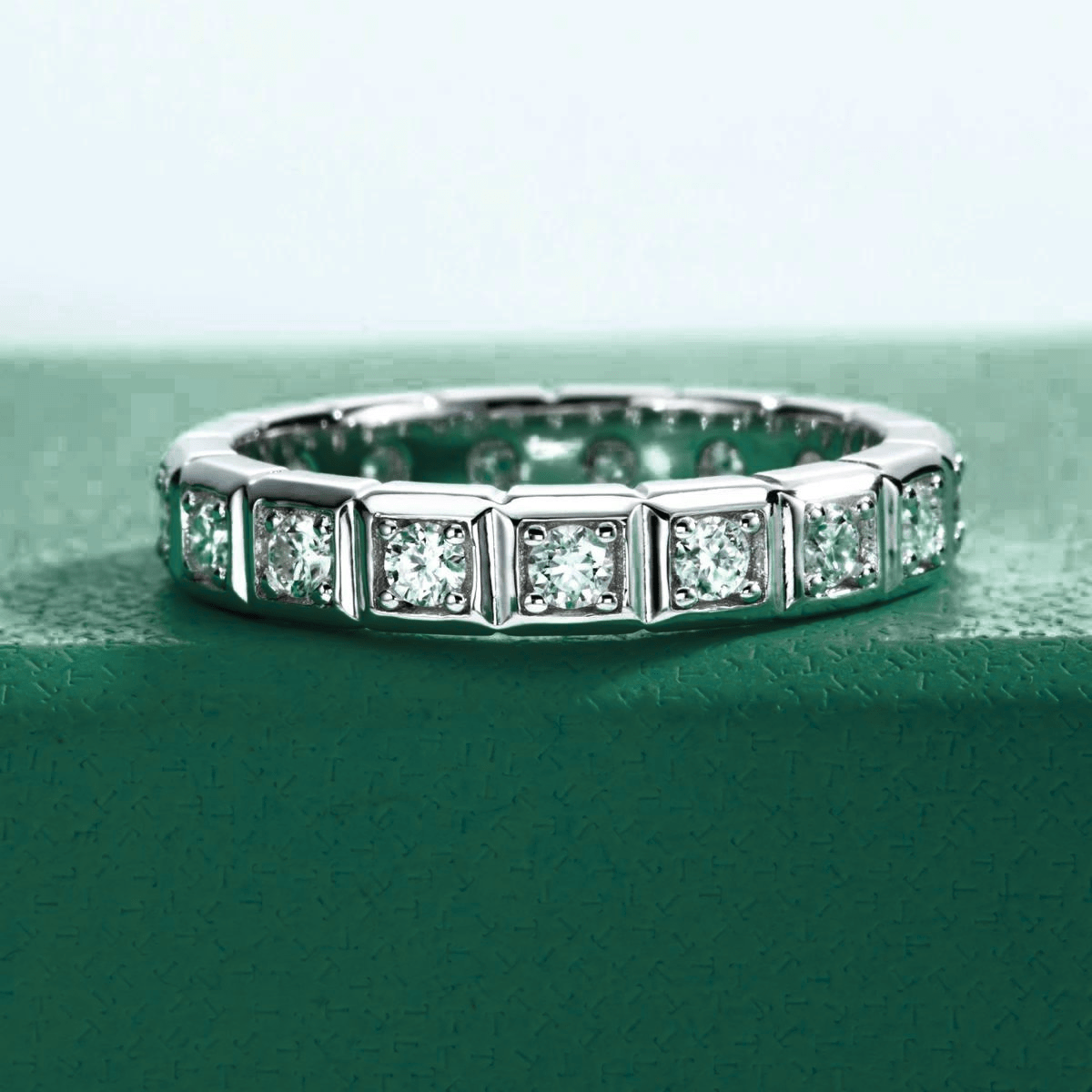 Aliança Quadratella Moissanite Moissanite - Momi Jewel