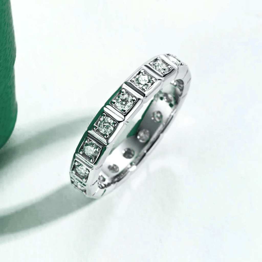 Aliança Quadratella Moissanite Moissanite - Momi Jewel