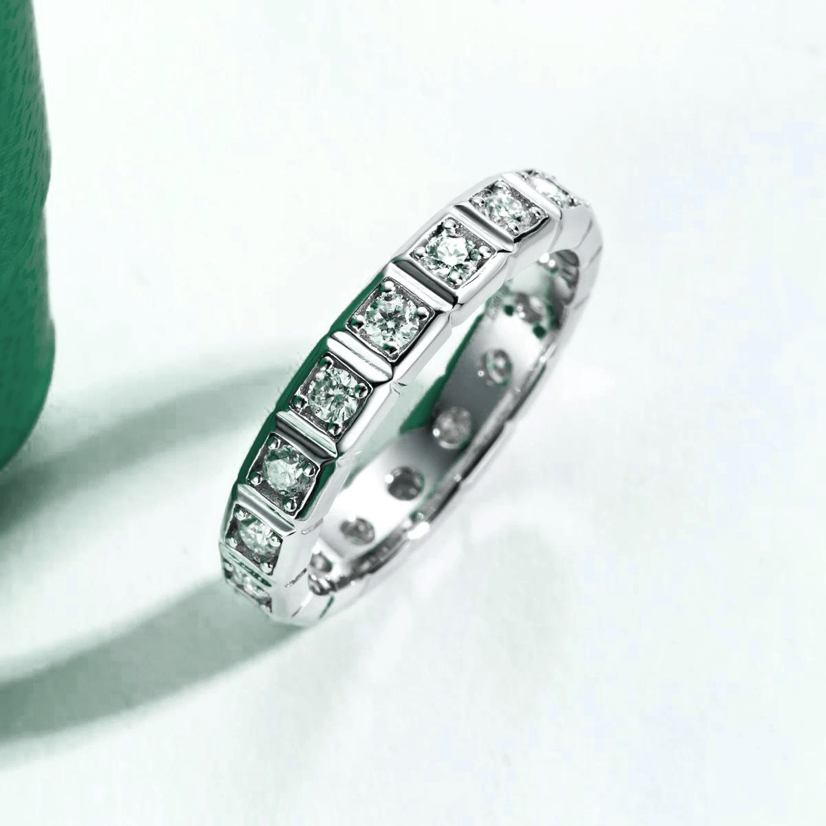 Aliança Quadratella Moissanite Moissanite - Momi Jewel