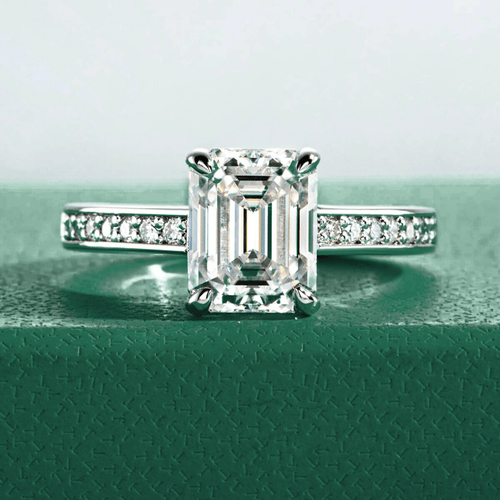 Anel Aura Esmeralda Moissanite Moissanite - Momi Jewel