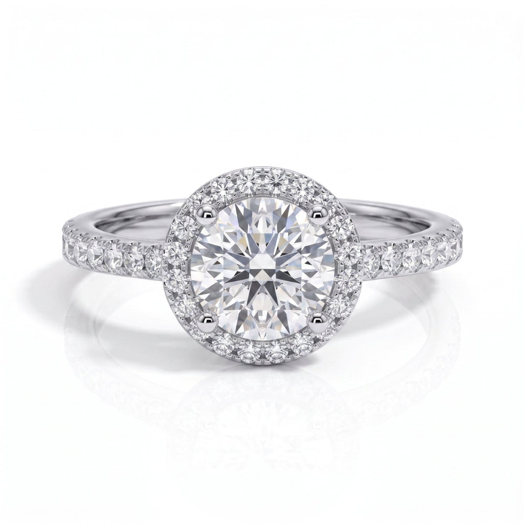 Anel Beatriz Halo Moissanite Moissanite - Momi Jewel