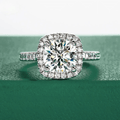 Anel Bianca Halo Moissanite Moissanite - Momi Jewel