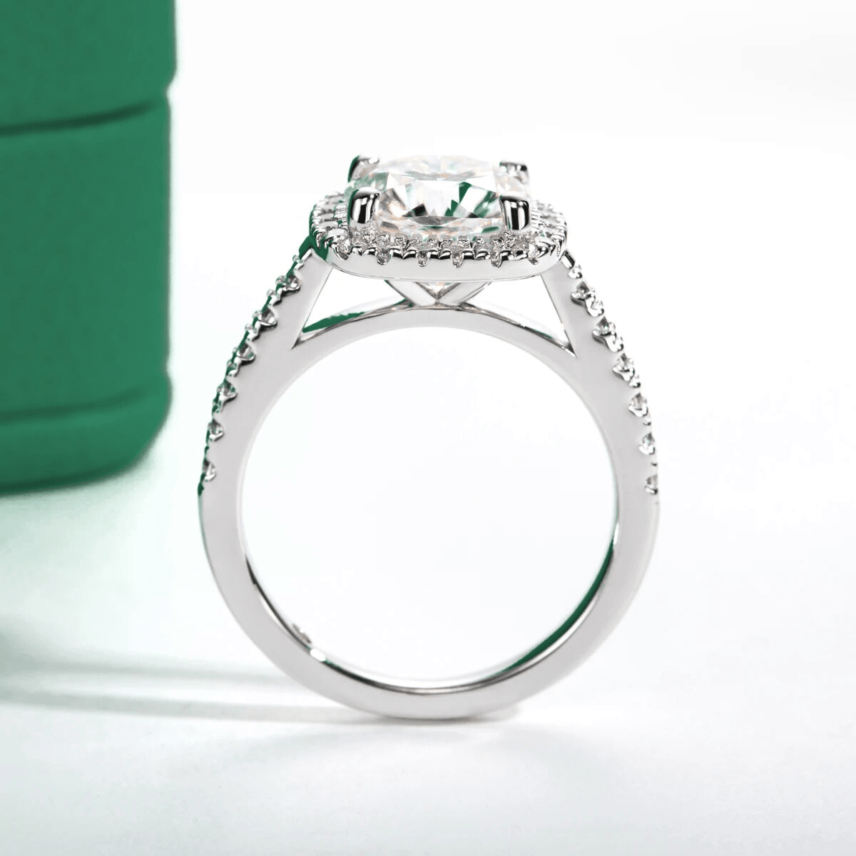 Anel Bianca Halo Moissanite Moissanite - Momi Jewel