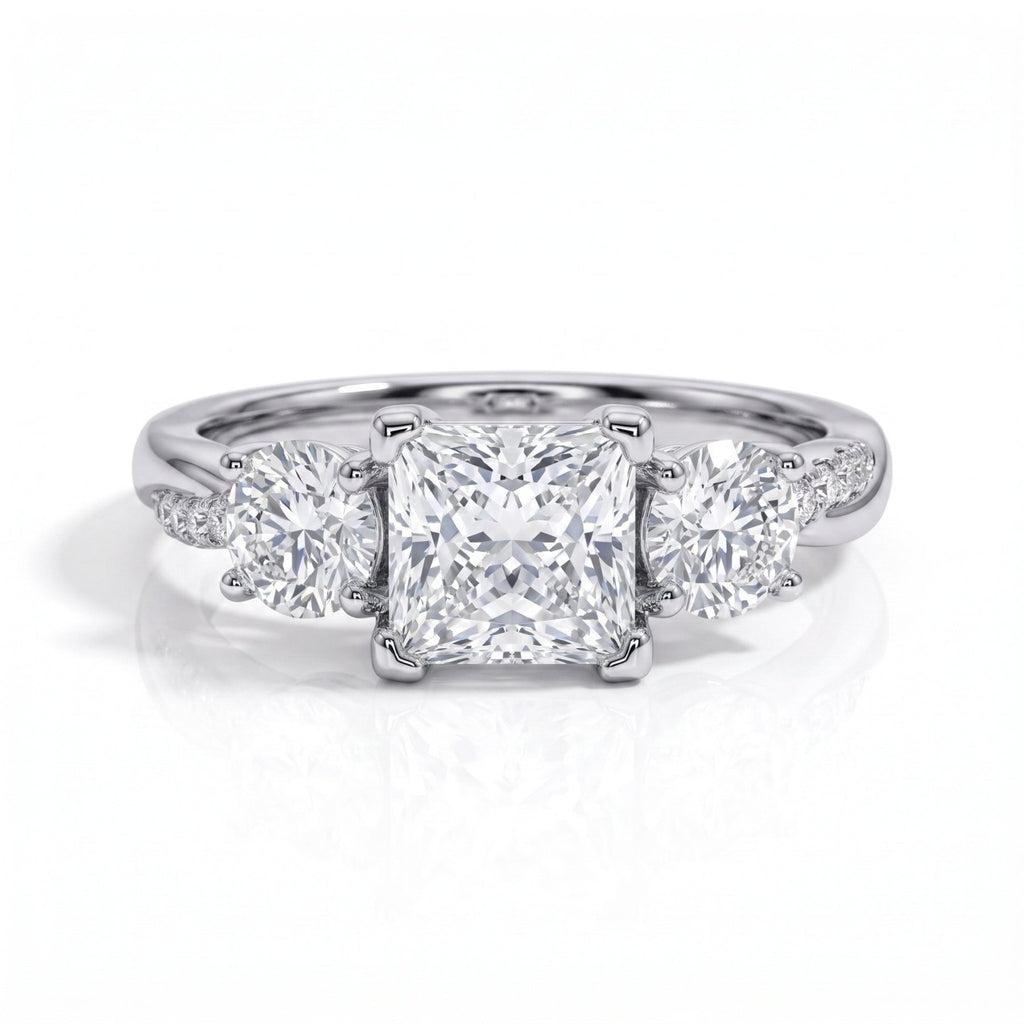 Anel Cross Princess Moissanite Moissanite - Momi Jewel