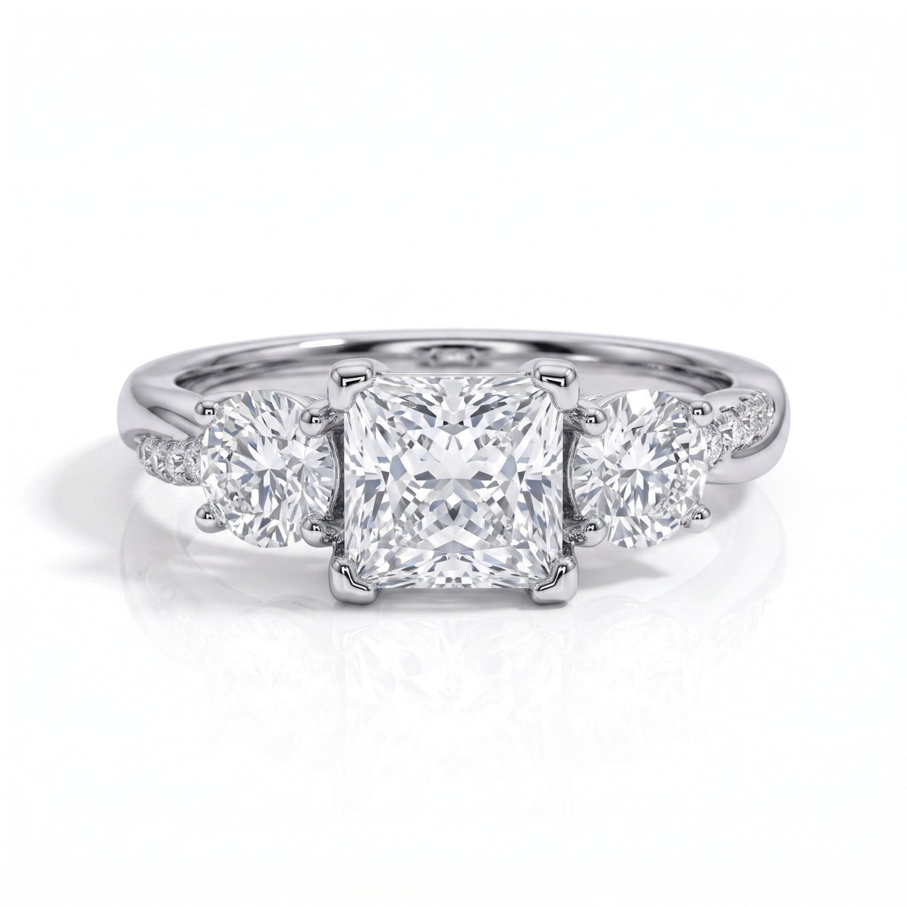 Anel Cross Princess Moissanite Moissanite - Momi Jewel