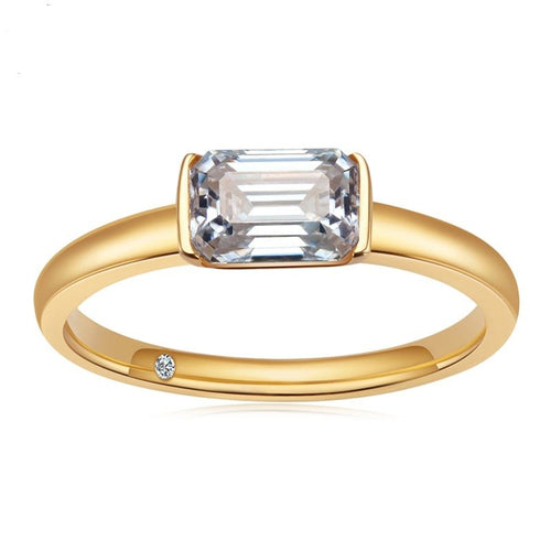 Anel Lauren Esmeralda Moissanite Moissanite - Momi Jewel