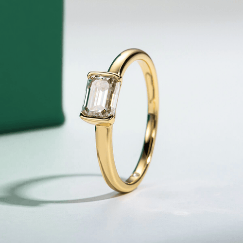 Anel Lauren Esmeralda Moissanite Moissanite - Momi Jewel