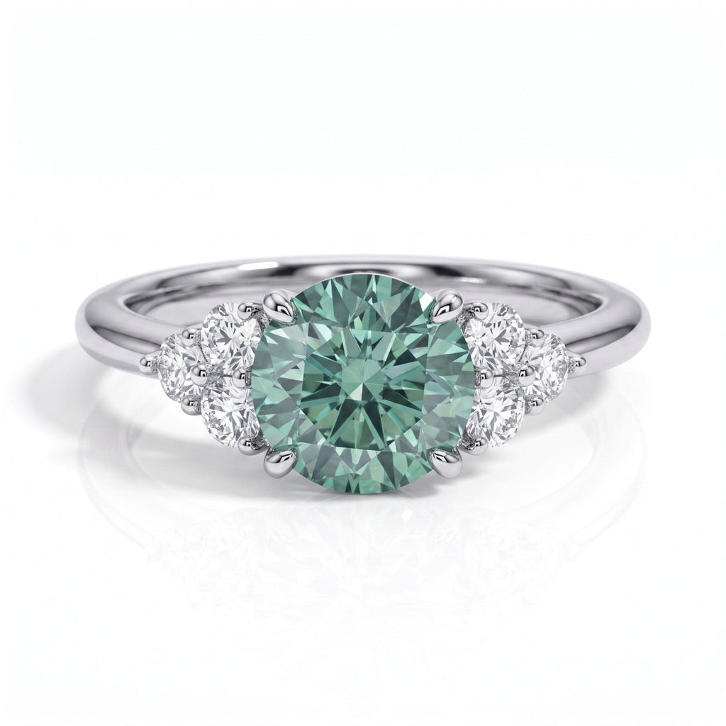 Anel Luxury Green Moissanite Moissanite - Momi Jewel