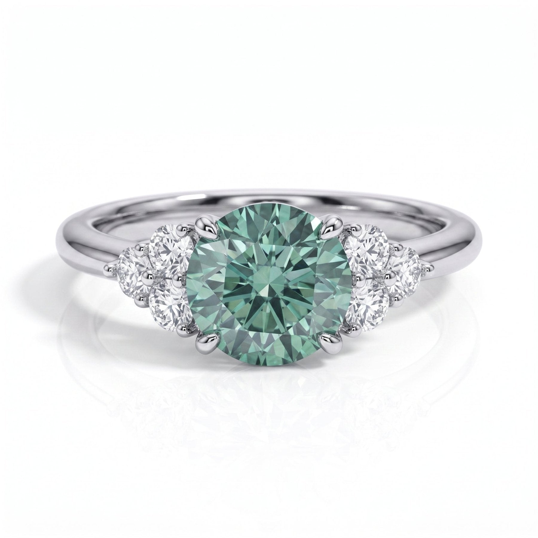 Anel Luxury Green Moissanite Moissanite - Momi Jewel