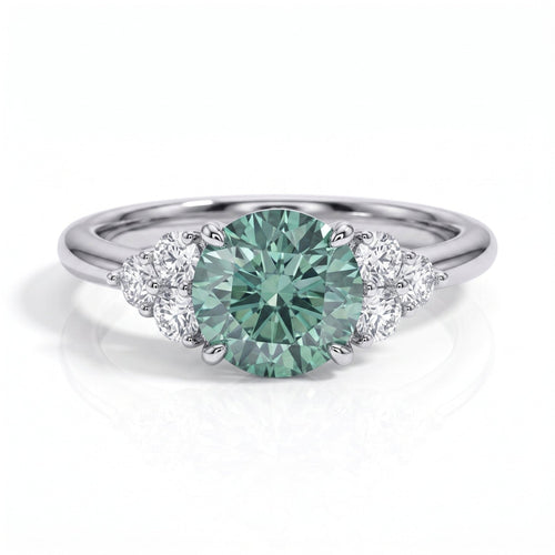 Anel Luxury Green Moissanite Moissanite - Momi Jewel