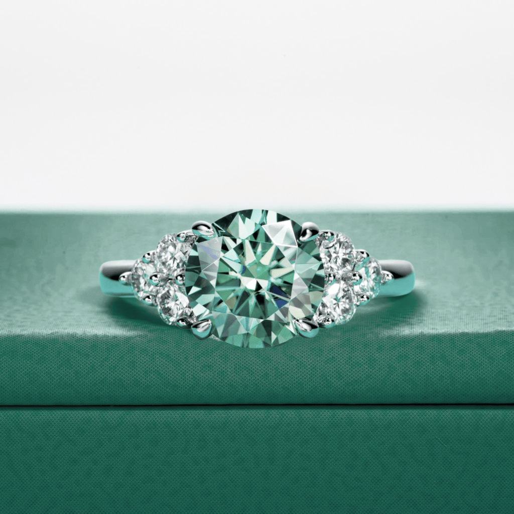 Anel Luxury Green Moissanite Moissanite - Momi Jewel