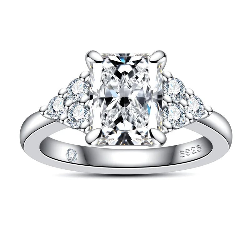 Anel Luxury Radiante Moissanite Moissanite - Momi Jewel