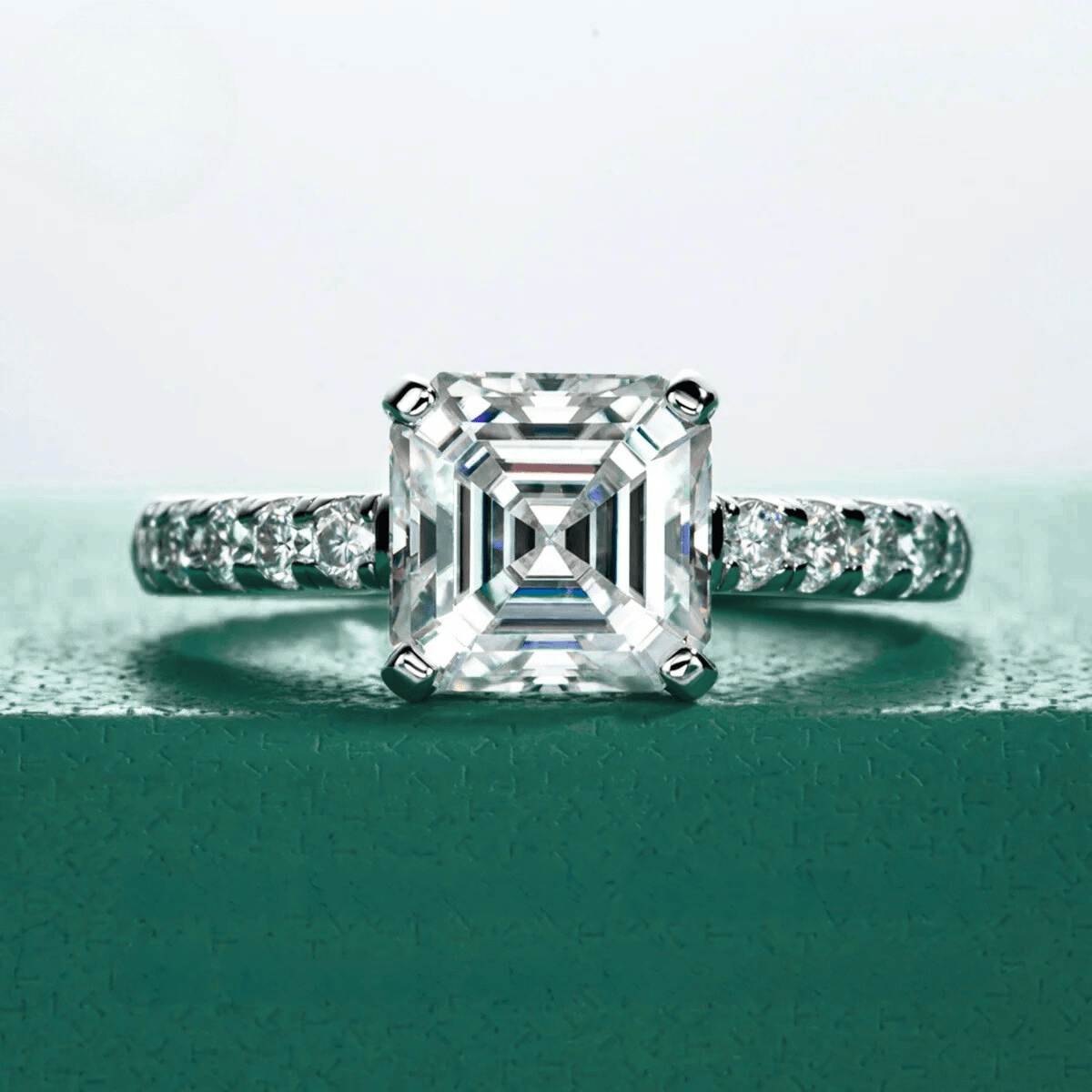 Anel Promise Asscher Moissanite Moissanite - Momi Jewel